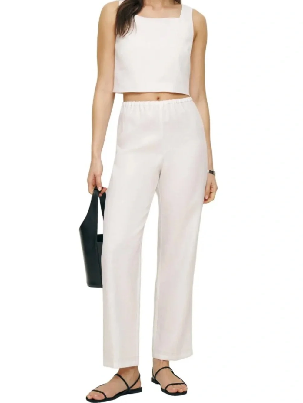 Reformation Remi Cropped Linen Pant Size Medium